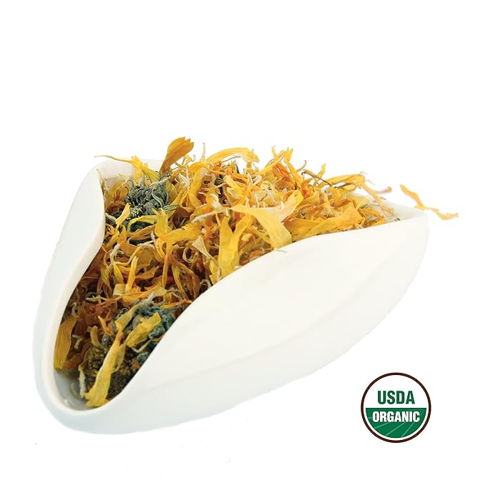 Calendula Tea 1LB (16Oz) 100% CERTIFIED Organic Whole Flower Herbal Tea (Calendula Officinalis), Caffeine Free in 1 lbs. Bulk Resealable BPA-free Bags from U.S. Wellness - Bloomnest