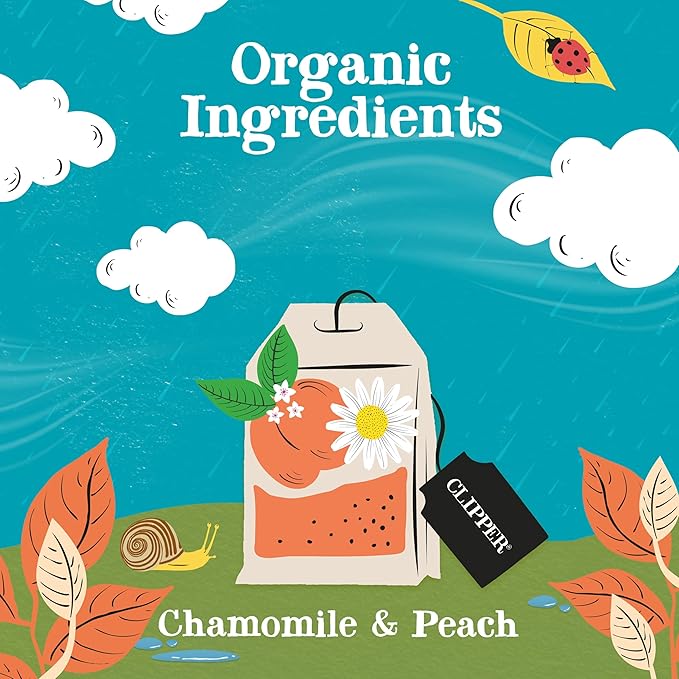 Clipper Tea Chamomile & Peach Teabags – USDA Organic, Great Hot or Iced – Natural, Fair & Delicious Fruity Chamomile & Peach Infusion – 200 Tea Bags - Bloomnest