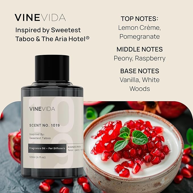 VINEVIDA (4-pk) Hotel Fragrance Collection. Cold Air Diffusers - Scents No.1002, No.1019, No.1012, No.1010 VINEVIDA