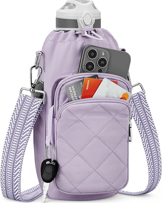 Water Bottle Bag Crossbody，Insulated Water Bottle Purse Crossbody Water Bottle Holder with Strap 40 oz SYTRAH