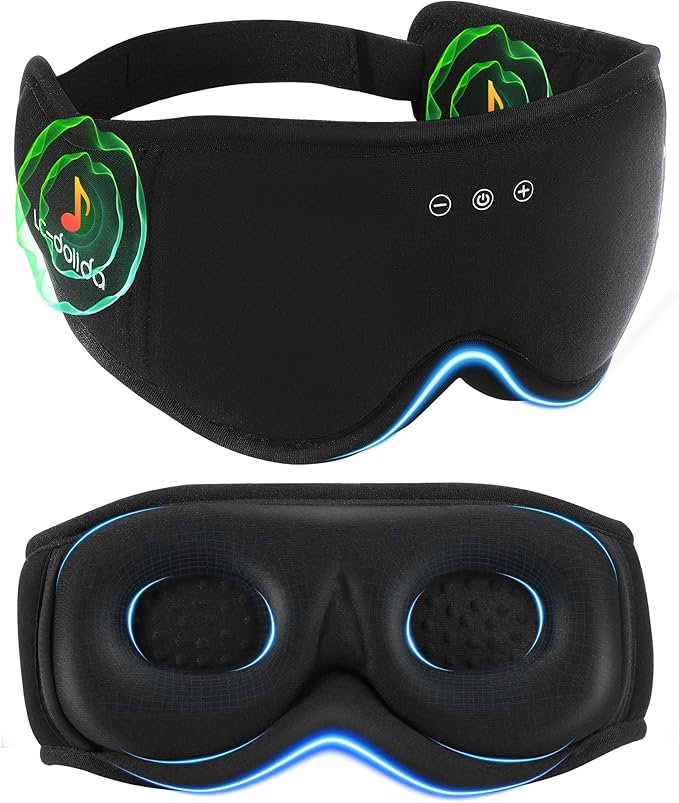 BambooCotton 3D Bluetooth Sleep Mask, LC-dolida 2025 New Sleep Headphones, Wireless Comfort, Sustainable Luxury for Better Sleep - Bloomnest