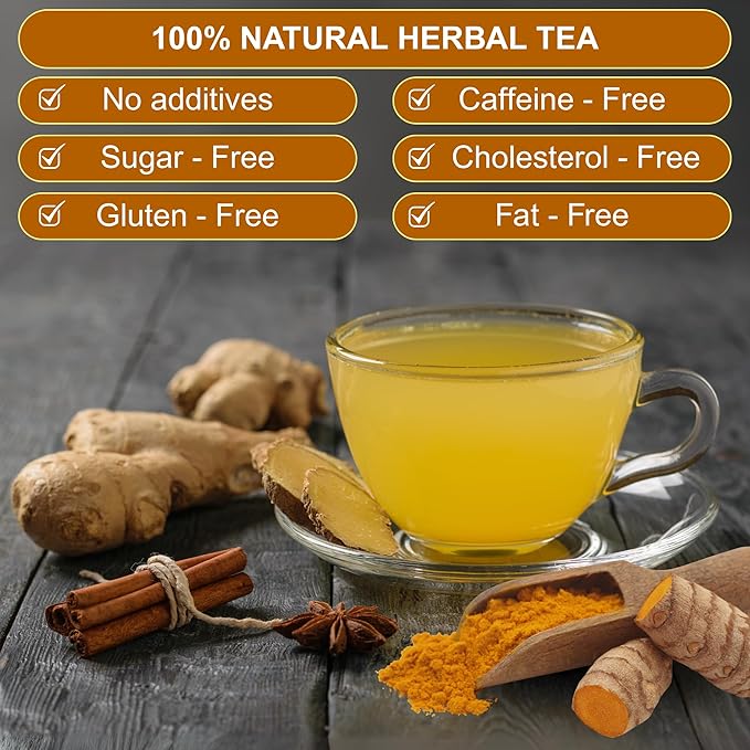 BOTAMONY, Premium 65 Turmeric Ginger Cinnamon Blend Tea Bags, Support Weight, Skin and Sleep, 100% Natural & No Additives & Caffeine Free - Bloomnest
