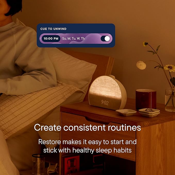 Hatch Restore 3 Sunrise Alarm Clock, Sound Machine, Smart Light (Cocoa) - White Noise, Screen-Free Sleep Routine - Bloomnest