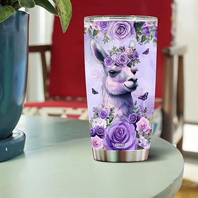 Personalized Llama Tumbler Llamas Gifts For Girls Customized Mug Cups Gift Christmas Birthday Valentine Custom Water Bottle 20oz Insulated Stainless Steel Coffee Cup With Lid Party Valentines - Bloomnest