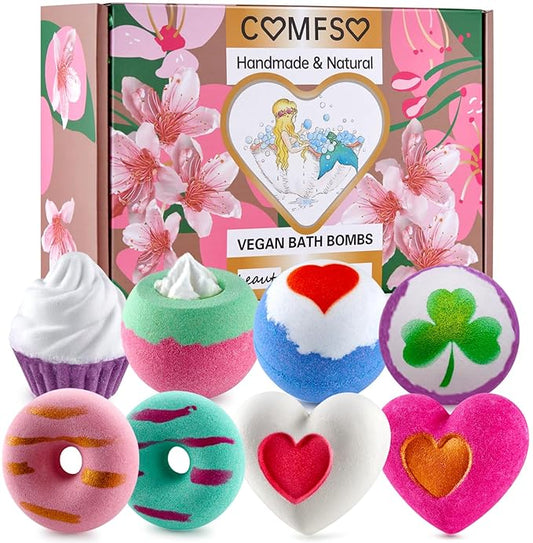 Bath Bombs for Girls - Bath Bombs, Christmas Day Gifts for Women Kids, Bubble Bath, Handmade Bath Bomb Gift Set Bathbombs Relaxing Spa Gifts Basket for Her Wife Mom Birthday Thanksgiving - Bloomnest