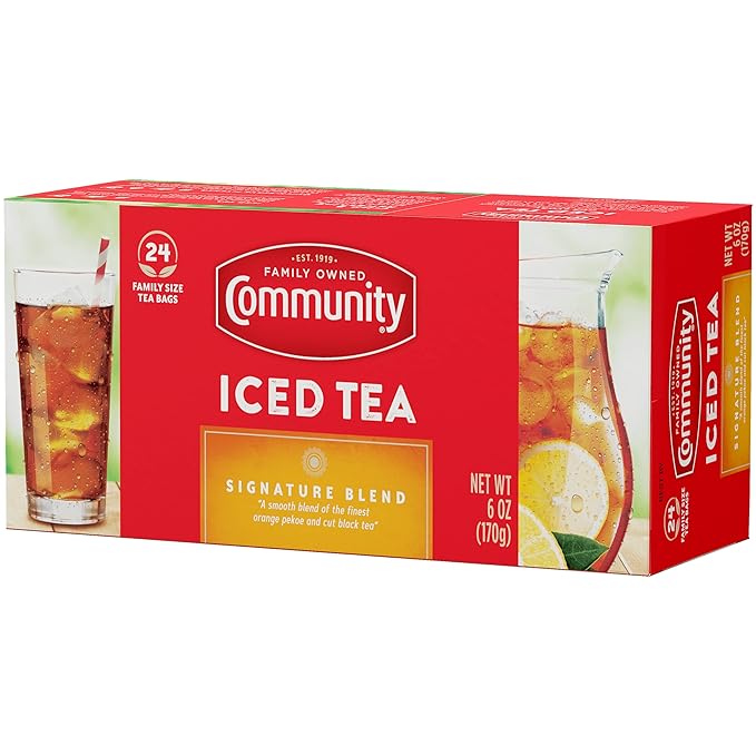 Community Coffee Signature Iced Tea, 288 Family Size Tea Bags, 24 Count Box (Pack of 12) - Bloomnest