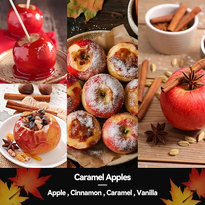 Caramel Apple Candle | Fall Candle - Apple Scented Candles for Autumn, 7oz Autumn Soy Candles for Home Scented with 50hr Burn Time, Cozy Harvest Thanksgiving Apple Scent, Fall Gifts for Women Men - Bloomnest