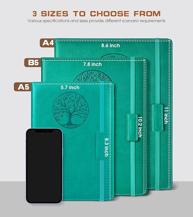 Lined Journal Notebook for Women Men,256 Pages B5 Large Hardcover Leather Journals for Writing,Travel,Business,Work & School,College Ruled Notebooks for Note Taking,Diary Notepad 7.8"×10.2" - Bloomnest