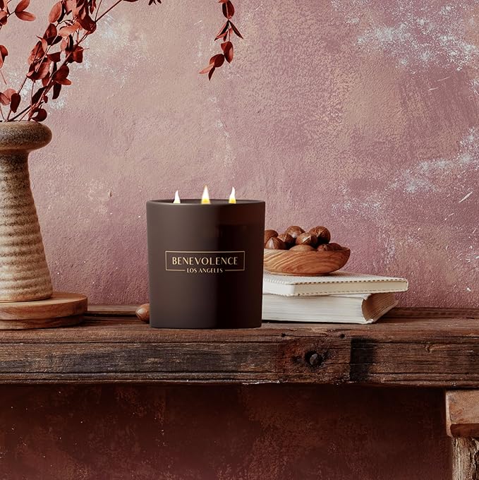 Benevolence LA 3 Wick Candle, Fig Tree Large Christmas Scented Candles | Soy Candles | Holiday Candle Gifts for Women and Men | Home Fragrance | Aromatherapy | Bathroom Freshener 14.5 Oz, 45 Hour Burn - Bloomnest