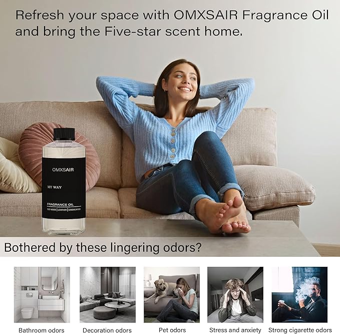 My Way Hotel Diffuser Oil & waterless Diffuser Essential Oil Home & Office Luxury Scents 500ml - Comforting Sandalwood, Cedarwood & Iris - Aromatherapy Oil Blends Premium Fragrance Oils for Diffuser - Bloomnest