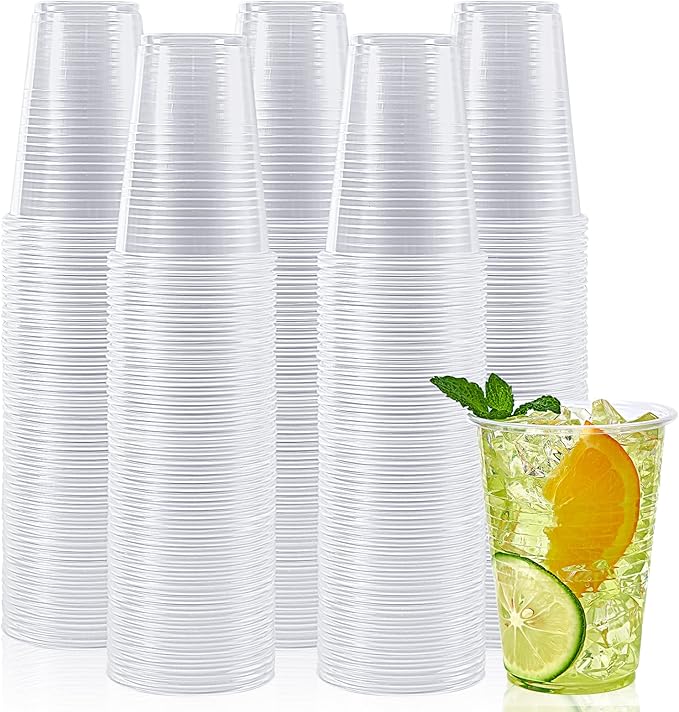 Lilymicky 500 Pack 9 oz Clear Plastic Cups, Disposable Drinking Cups, Plastic Party Cups for Birthday Parties, Picnics, Ceremonies, and Any Events - Bloomnest
