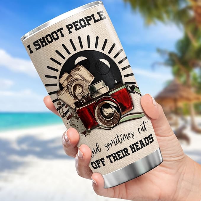Photographer Nutritional Facts Tumbler I Shoot People And Sometimes Cut Off Their Heads Funny Saying Coffee Cup With Lid 20oz Things For Photographers Camera Photography Gift - Bloomnest