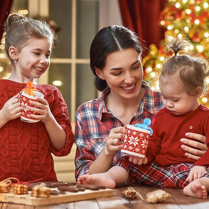 Hicarer 2 Pieces Tea Infuser for Loose Tea Cute Fine Mesh Tea Strainer Stainless Steel Tea Filter Ball Tea Diffuser Steeper for Teacups Teapots (Blue,Orange)