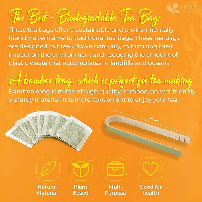 FreshDrinkUS, Premium Harmony Herbal Tea | 60 Tea bags | 100% Natural Turmeric, Hibiscus, Ashwagandha, Goji Berry, Reishi, Cinnamon & Orange Peel – Naturally Aromatic Caffeine-Free Tea - Bloomnest