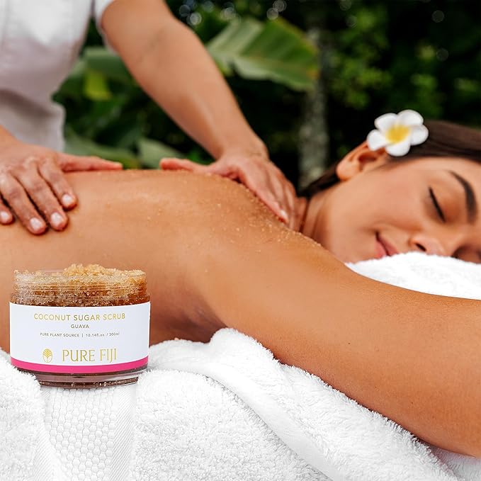 Pure Fiji Coconut Sugar Body Scrub, Guava (10.14 Oz /300ml) - Bloomnest