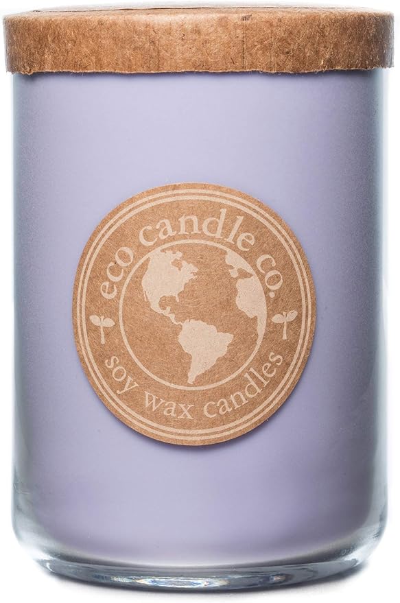 ECO CANDLE CO. Recycled Candle, Lavender Lemon, 26 oz. - Scents of Lavender & Lemons - 100% Soy Wax, No Lead, Kraft Paper Label & Lid, Hand Poured, Phthalate Free, Made from Midwest Grown Soybeans - Bloomnest