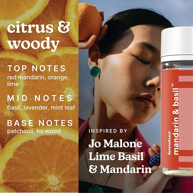SereneScent Essentials 3-Pack Oils, 60ml Fragrance Oils for Diffusers – Mandarin Basil, Miami Sunset, Vanilla Cedarwood – Natural, Plant-Based, Long-Lasting Aromatherapy Scents by Homedics - Bloomnest