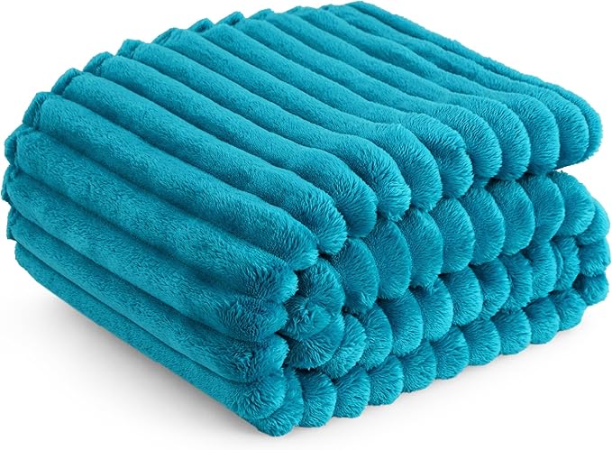 Bedsure GentleSoft Teal Fleece Blanket for Couch - Cozy Soft Blankets for Women, Cute Small Throws for Girls, 50x70 Inches - Bloomnest