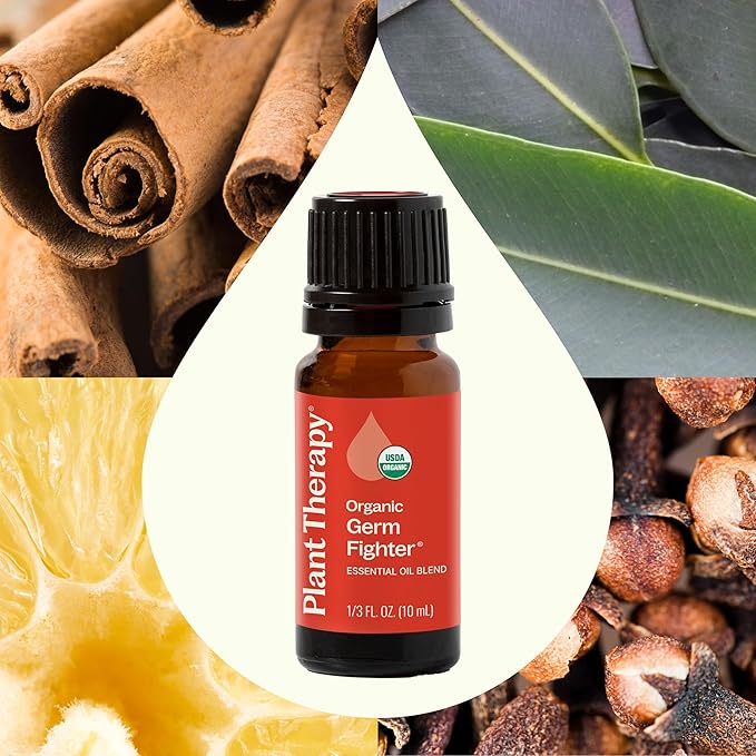Plant Therapy Organic Fighter Essential Oil Blend 100% Pure, Undiluted, Therapeutic Grade 10 mL (1/3 oz) - Bloomnest