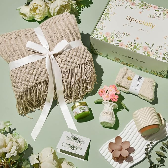 Valentines Day Gifts for Her Wife Mom Friend Sister Girlfriend, Self Care Birthday Gifts for Women Get Well Soon Care Package, Sympathy Gift Set After Surgery Thinking of You Inspirational Basket - Bloomnest