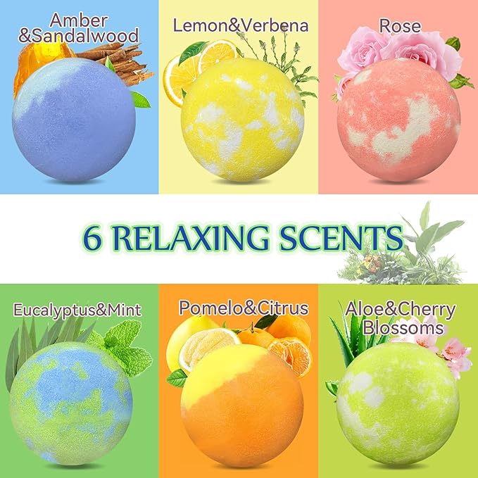 Bath Bombs Gift Set for Women, 12 Pack Fizzies Bath Bombs with Essential Oil, Handmade Self Care Home Spa Relaxation, Birthday Christmas Gifts for Adults, Women, Teens, Mom, Wife, Girlfriend - Bloomnest