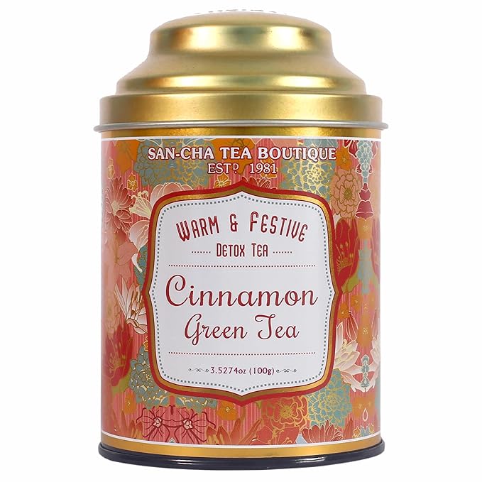 Sancha Tea Boutique, Cinnamon Green Tea, 100g Whole Leaves, High Mountain Green Tea blended with real Cinnamon - Bloomnest