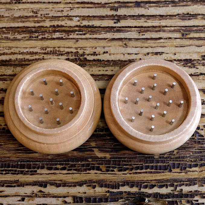 Wood Herb Grinder - Durable Hardwood Spice Mill with Thick Sturdy Metal Pins - Bloomnest