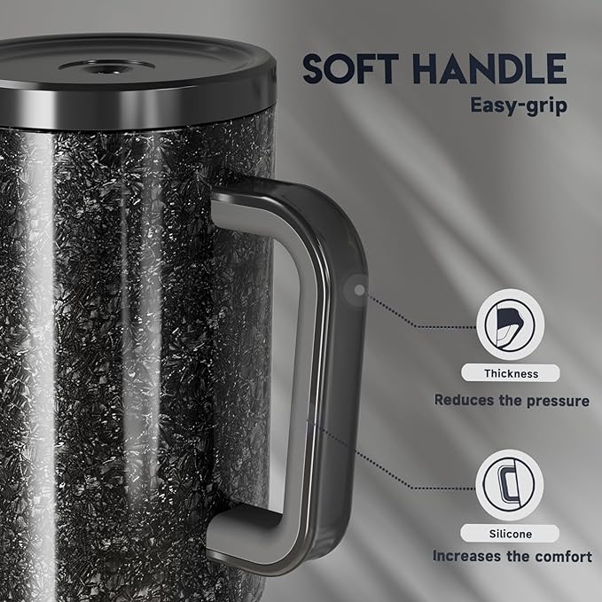Meoky 40 oz Tumbler with Handle and Straw: Stainless Steel Insulated Tumbler with Lid and Straw - 100% Leak Proof Tumbler for Car Cup Holders - Travelers Commuters Workers, Midnight - Bloomnest