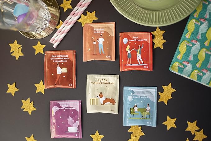 ACORUS | Birthday Gift Tea Set | Natural Tea Hamper Box Gift Set of 6 Flavors | Thoughtful Present for Birthday | Large Selection Box | Tea Gift Sets | 60 Herbal and Fruit Tea Bags Variety Pack - Bloomnest