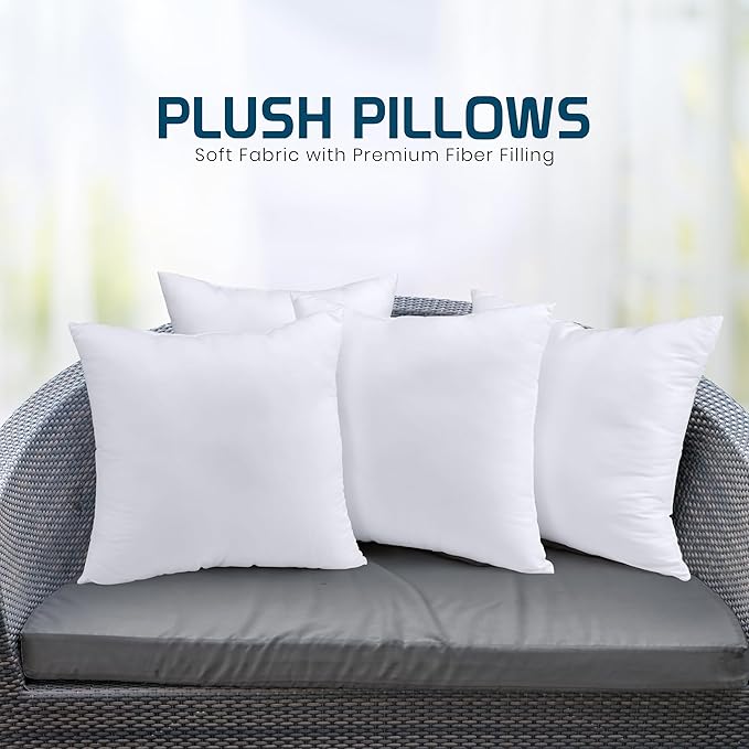 Utopia Bedding Throw Pillows (Set of 4, White), 14 x 14 Inches Pillows for Sofa, Bed and Couch Decorative Stuffer Pillow - Bloomnest