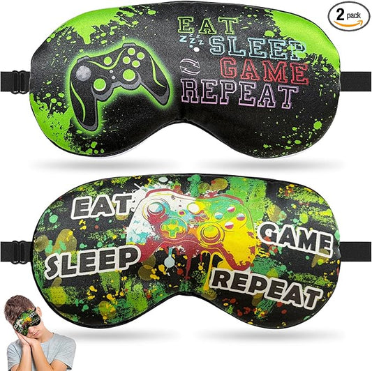 2 Pcs Sleep Eye Mask, Guys Blackout Sleeping Mask for Kids Adult Children's Travel Eye Mask Eye Cover Blindfold for Game (2 Pcs Game Mask - Style 4) - Bloomnest