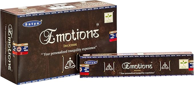 EARTH Satya Emotions Incense Sticks 15 GMS (Pack of 12) (Green Certified) Indian Perfumed Hand Rolled Agarbatti Perfect for Worship,Relaxation, Medication. Earth