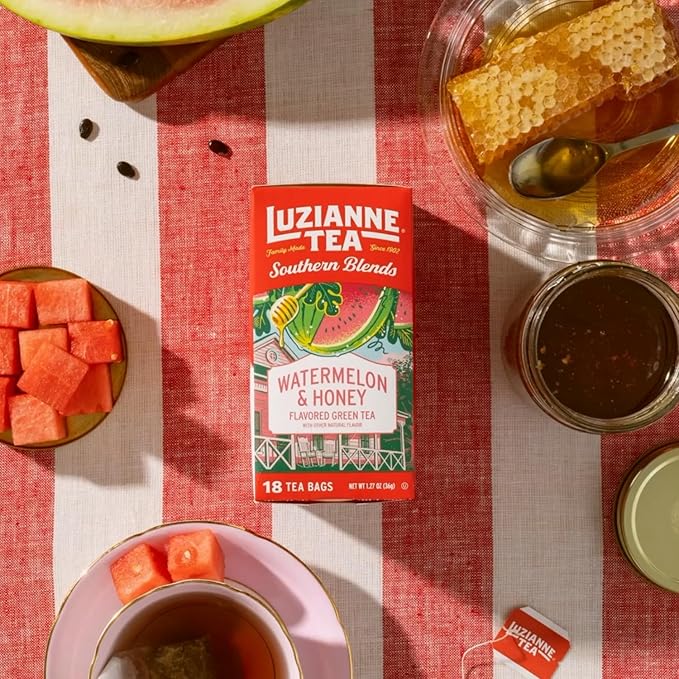 Luzianne Southern Blends Watermelon & Honey Flavored Herbal Tea Bags, 18ct Box (Pack of 1) - Bloomnest