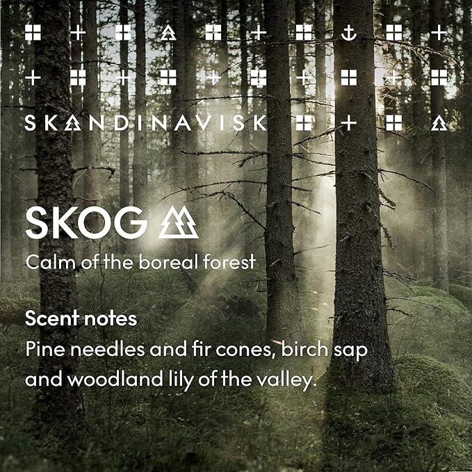 Skandinavisk Skog 'Forest' Mini Scented Candle. Fragrance Notes: Pine Needles and Fir Cones, Birch Sap and Lily of The Valley. 2.3 oz. - Bloomnest