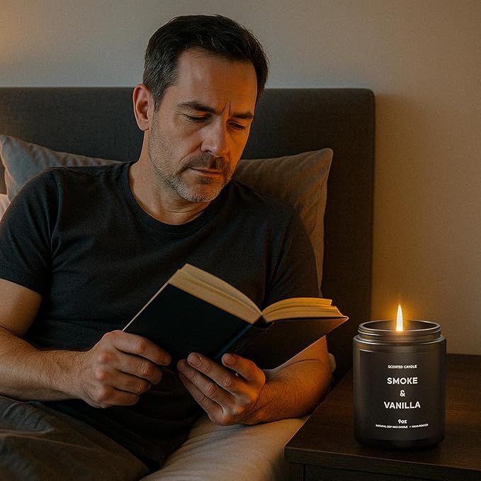 Scented Candles, 9oz×4 Scented Candles for Men, Soy Candle Gifts for Men, Personalized Blessing Minimalist Men's Candle - Bloomnest