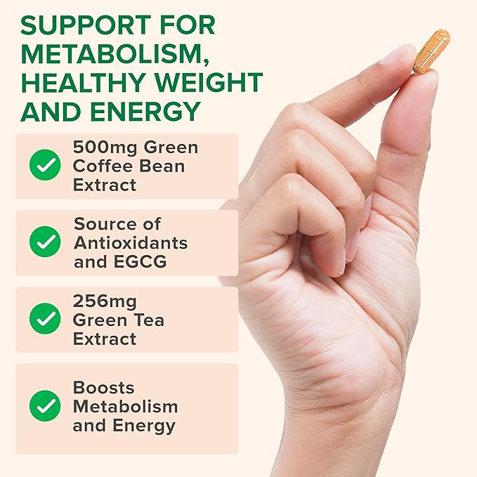 Zenwise Health EGCG Green Tea Extract Capsules with Coffee Bean Extract - 50% EGCG + 98% Polyphenols Supplement - Green Tea Pills for Skin and Heart Support + Brain Health and Memory Boost - 60 Count - Bloomnest