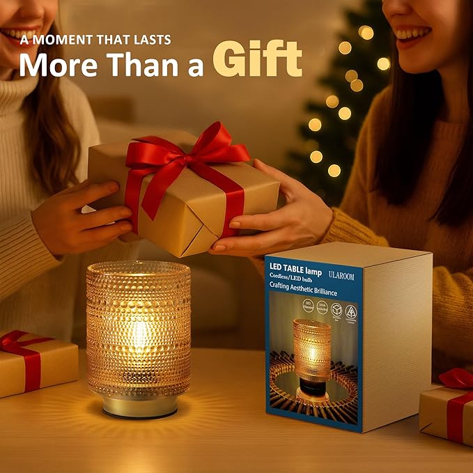 Battery Operated Decorative Lamp with Timer for Bookshelf/Bedside/Coffee Table Decor,Small Cordless Table Lamps with LED Warm Bulb for Dorm/Office/Patio/Entryway/Mantle/Home Decor(Golden) - Bloomnest