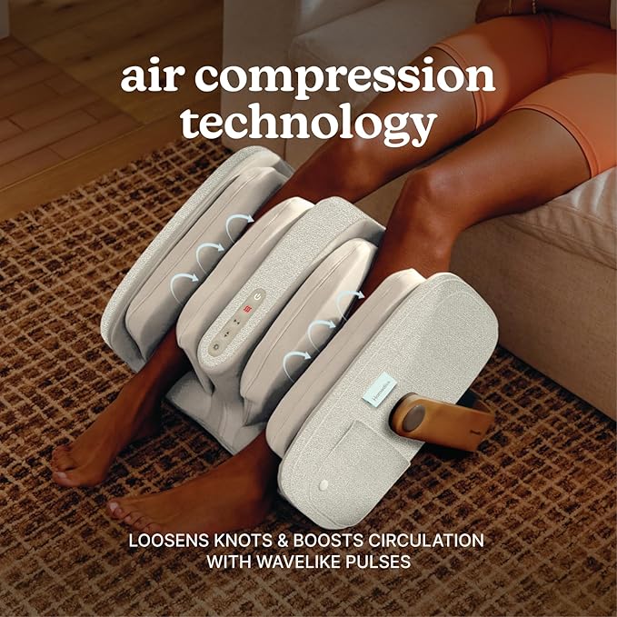 Homedics Luxe Comfort Foot Massager & Calf Massager with Heat, Shiatsu, Deep Kneading, Air Compression, Circulation Boost, Relaxation, Adjustable Modes, Post-Workout Recovery - Bloomnest
