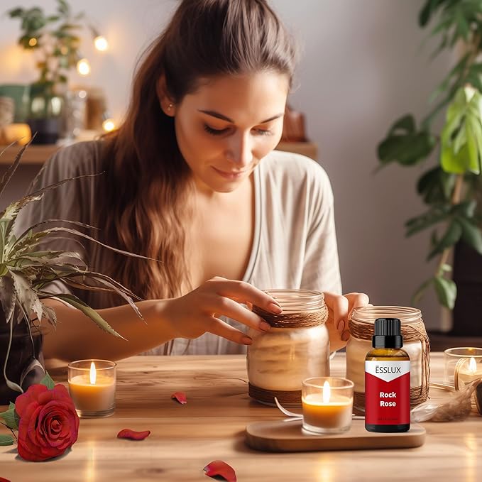 Rock Rose Fragrance Oil, ESSLUX Aromatherapy Essential Floral Scented Oils for Home for Diffuser, Massage, Soap, Candle Making Scents, Perfume, Humidifier, 30 ml - Bloomnest