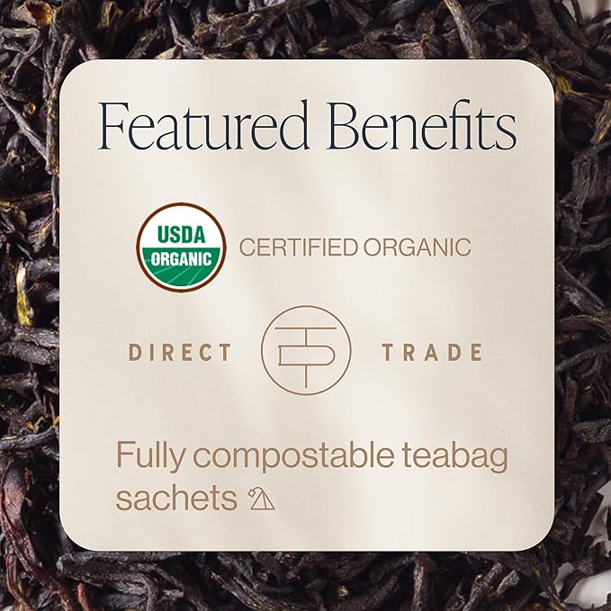 Rishi Tea English Breakfast Tea - Organic Sachet Tea Bags, Energizing & Caffeinated Pure Black Tea, Ideal for Hot or Iced Tea - 15 Count (Pack of 1) - Bloomnest