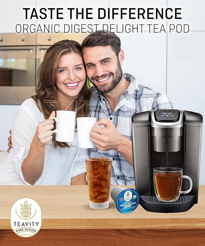 Organic Tea Pods with Ginger, Peppermint, Fennel, Licorice, & Rosehip Digest Delight by Teavity (12 Tea Pods) - Bloomnest