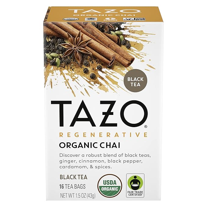 TAZO Tea Bags, Black Tea, Regenerative Organic Chai Tea, 16 Count (Pack of 2) - Bloomnest