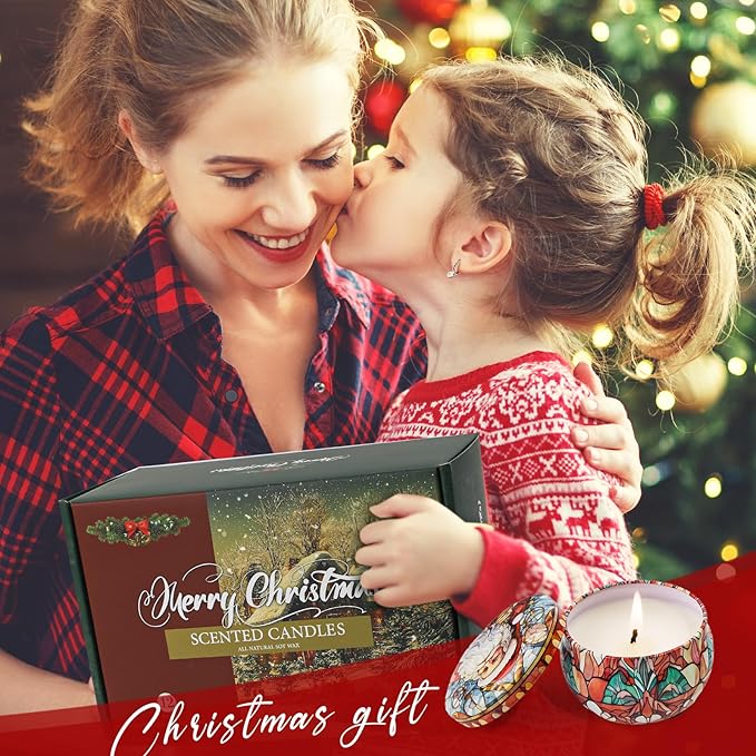 Christmas Candle Gifts Set,12 Pack Scented Candles for Women,300 Hour Long Lasting Natural Soy Wax Aromatherapy Candle, Christmas Gifts for Women - Bloomnest