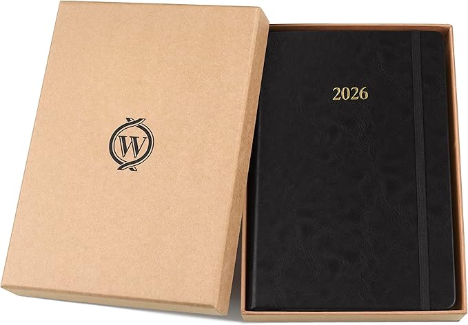 Wykeham's Executive 2026 Daily Journal Planner – US Public Holidays & Format – Customization Available (Black, 8.5"×5.5") - Bloomnest