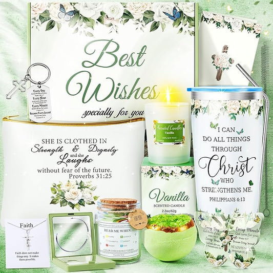 13PCS Self Care Gifts for Women, Christian Gifts for Women Faith, Birthday Gifts Get Well Soon Gifts Basket,Care Package Gifts for Mom Wife Her Sister Best Friends, Mothers Day Gifts for Mom - Bloomnest
