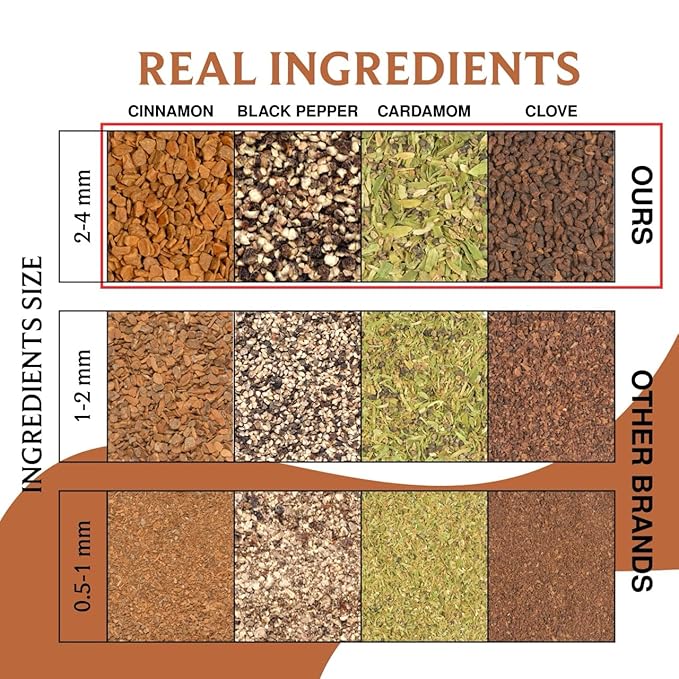BREWIX, Masala Chai Tea Bags (25 Pyramid Tea Bags) Strong, Robust & Spicy - Pure Ingredients | Black Tea, Cinnamon, Ginger, Black Pepper, Cardamom & Cloves, Packed in Resealable Ziplock Pouch - Bloomnest