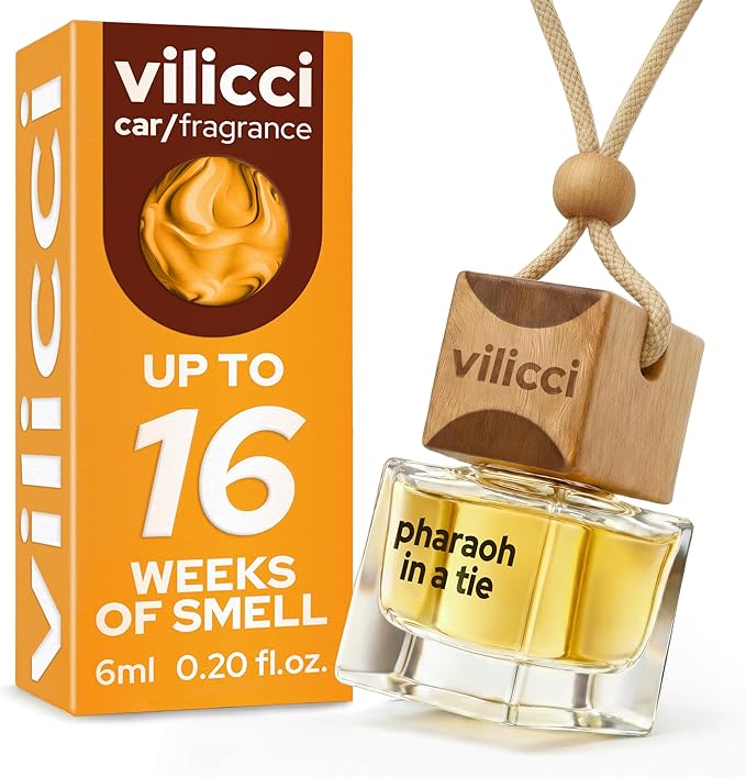 Vilicci Pharaoh in a Tie Car Air Freshener | Long lasting Car Diffuser | Vegan & Cruelty-free Auto Perfume | Hanging Car Air Freshener - Bloomnest