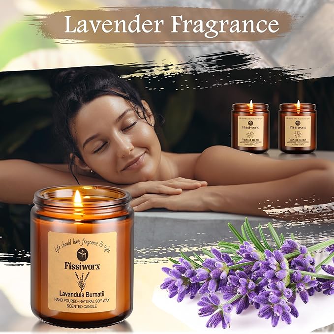 Scented Candle Set 4 Pack, Candle for Home Scented, Odor Eliminating, Stress Relief, 30oz, 220 Hours Long Lasting Soy Wax Gift Set for Women - Bloomnest