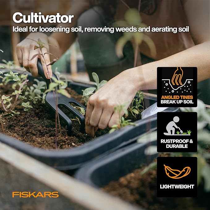 Fiskars Flower Gardening Tool Set with Floral Pruner, Trowel, Cultivator, Garden Gloves, and Ultra-Light Kneeling Cushion for Outdoor Use (5 Piece Kit) - Bloomnest