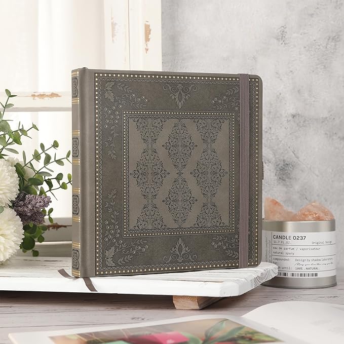 TIEFOSSI Dotted Journal Notebook, Dot Grid Notebook for Women Men, Hardcover PU Leather Journal, 160 GSM Thick Paper, 160 Numbered Pages with Gold Edges, 8 x 8 Square Diary - Bloomnest